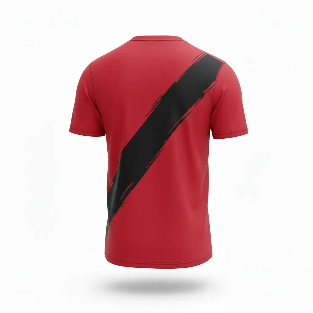 Custom Volleyball Short Sleeve T Shirt - Red, Black - Cardinal Slash Design - Back View - Kinexa Sportswear