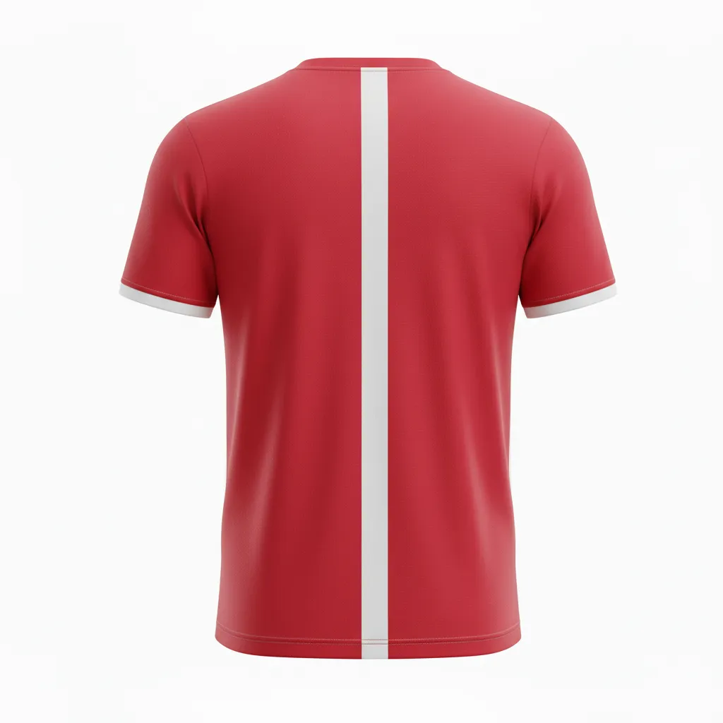 Custom Volleyball Short Sleeve Volleyball Jersey - Red, White - Cardinal Minimalist Accent - Back View - Kinexa Sportswear