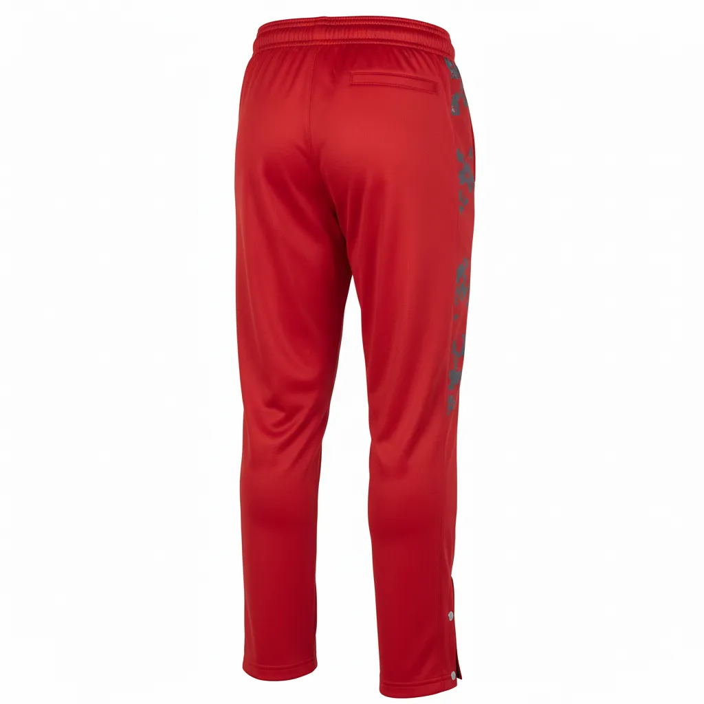Custom Volleyball Sweat Pant - Red, Grey - Athletic Camo Pattern - Back View - Kinexa Sportswear