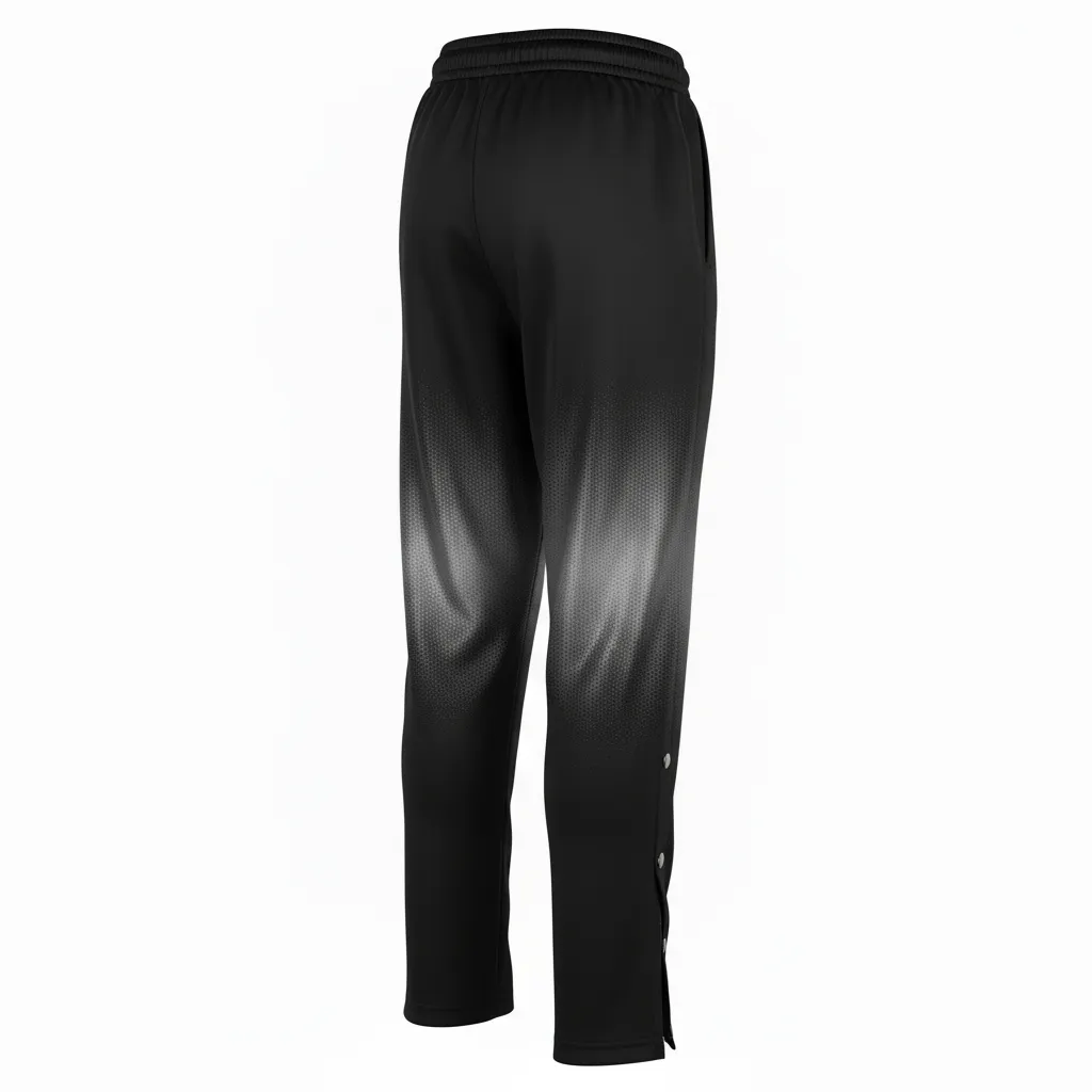 Custom Volleyball Sweat Pant - Black, Silver - Metallic Fade - Back View - Kinexa Sportswear