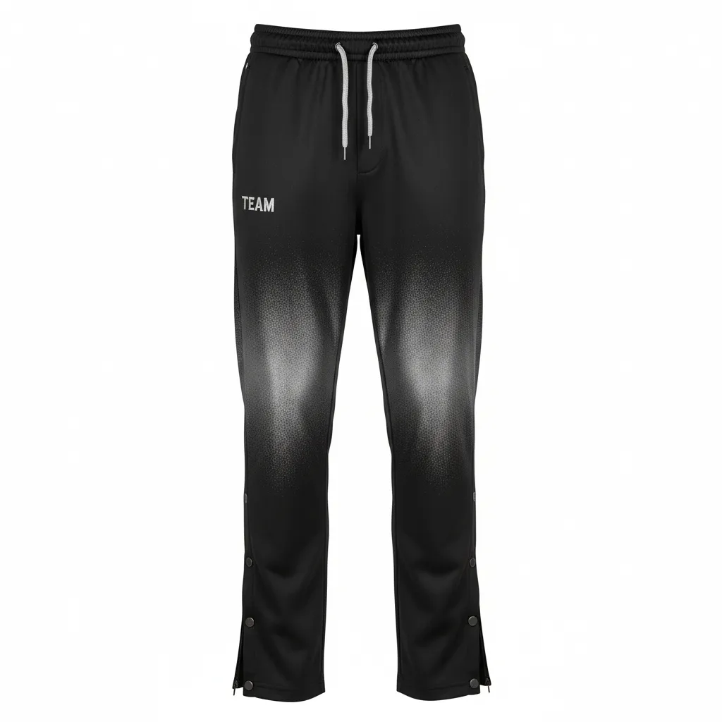 Custom Volleyball Sweat Pant - Black, Silver - Metallic Fade - Front View - Kinexa Sportswear