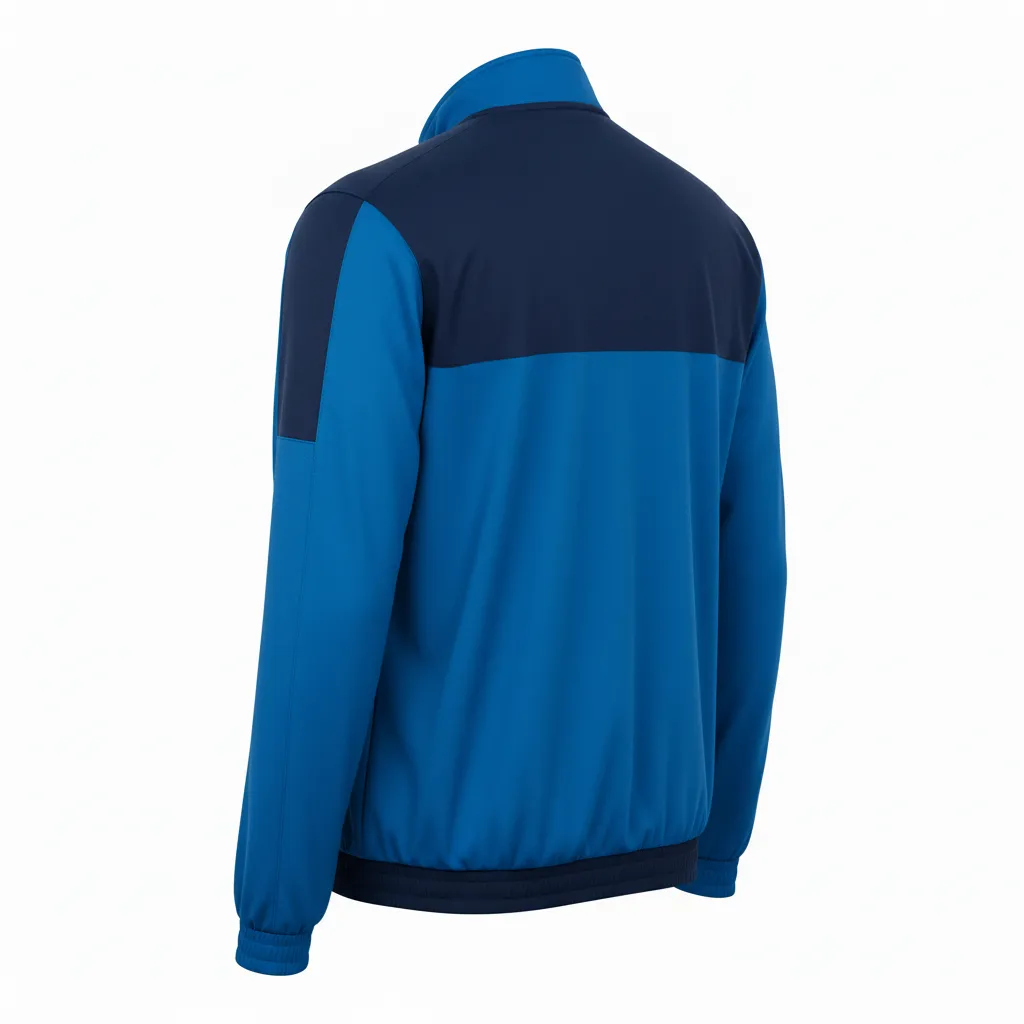 Custom Volleyball Warm Up Jacket - Blue, Navy - Columbia Color Block - Back View - Kinexa Sportswear