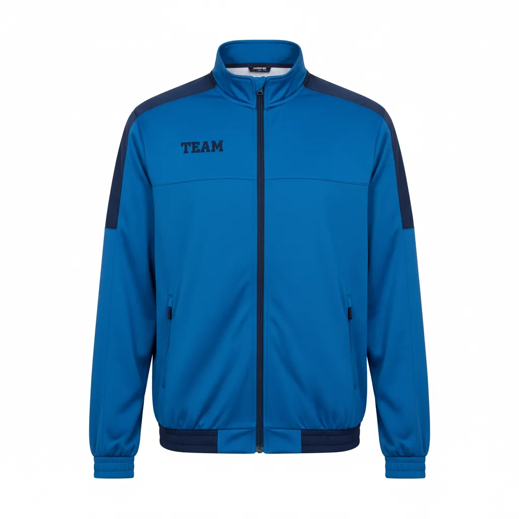 Custom Volleyball Warm Up Jacket - Blue, Navy - Columbia Color Block - Front View - Kinexa Sportswear
