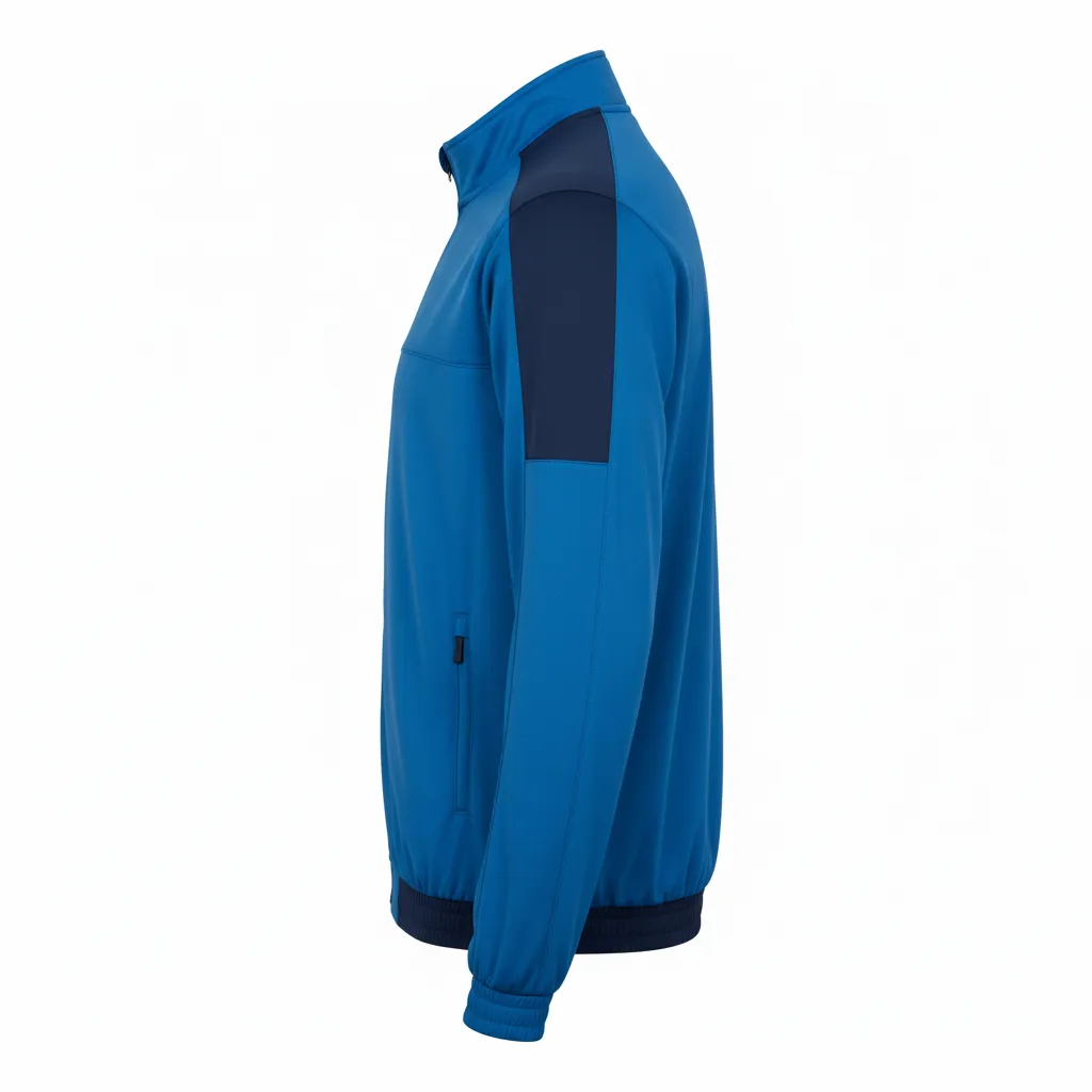 Custom Volleyball Warm Up Jacket - Blue, Navy - Columbia Color Block - Side View - Kinexa Sportswear