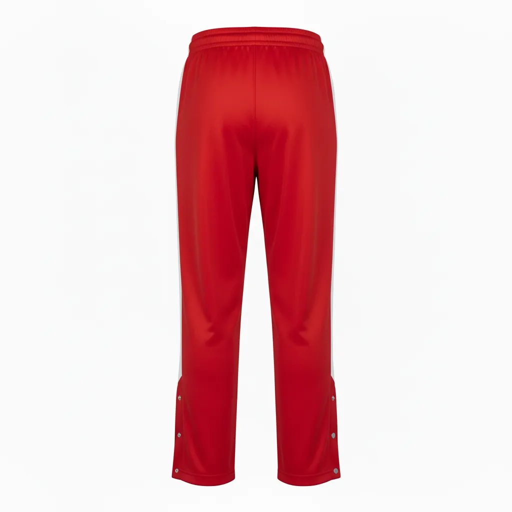 Custom Volleyball Warm Up Pant - Red, White - Athletic Racing Stripe - Back View - Kinexa Sportswear