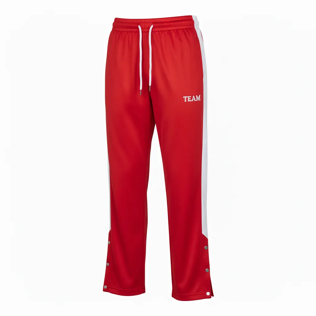 Custom Volleyball Warm Up Pant - Red, White - Athletic Racing Stripe - Front View - Kinexa Sportswear