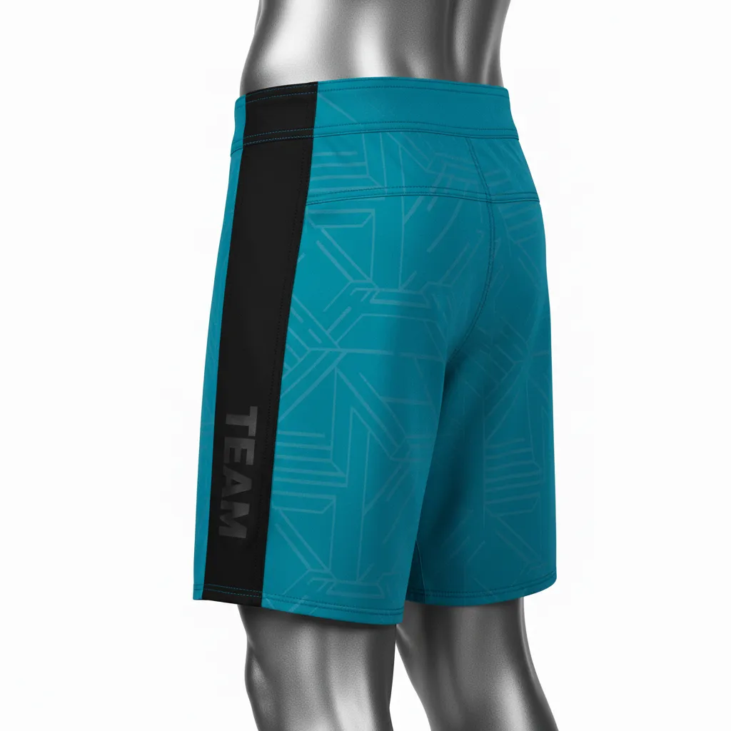 Custom Wrestling Board Shorts - Back View - KINEXA