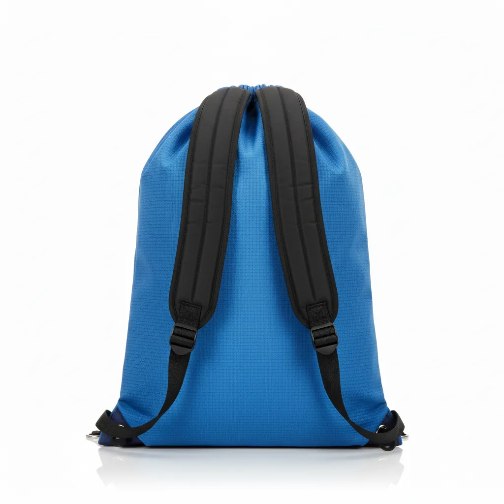 Custom Wrestling Cinch Bag - Blue, Navy - Columbia Front Panel - Back View - Kinexa Sportswear