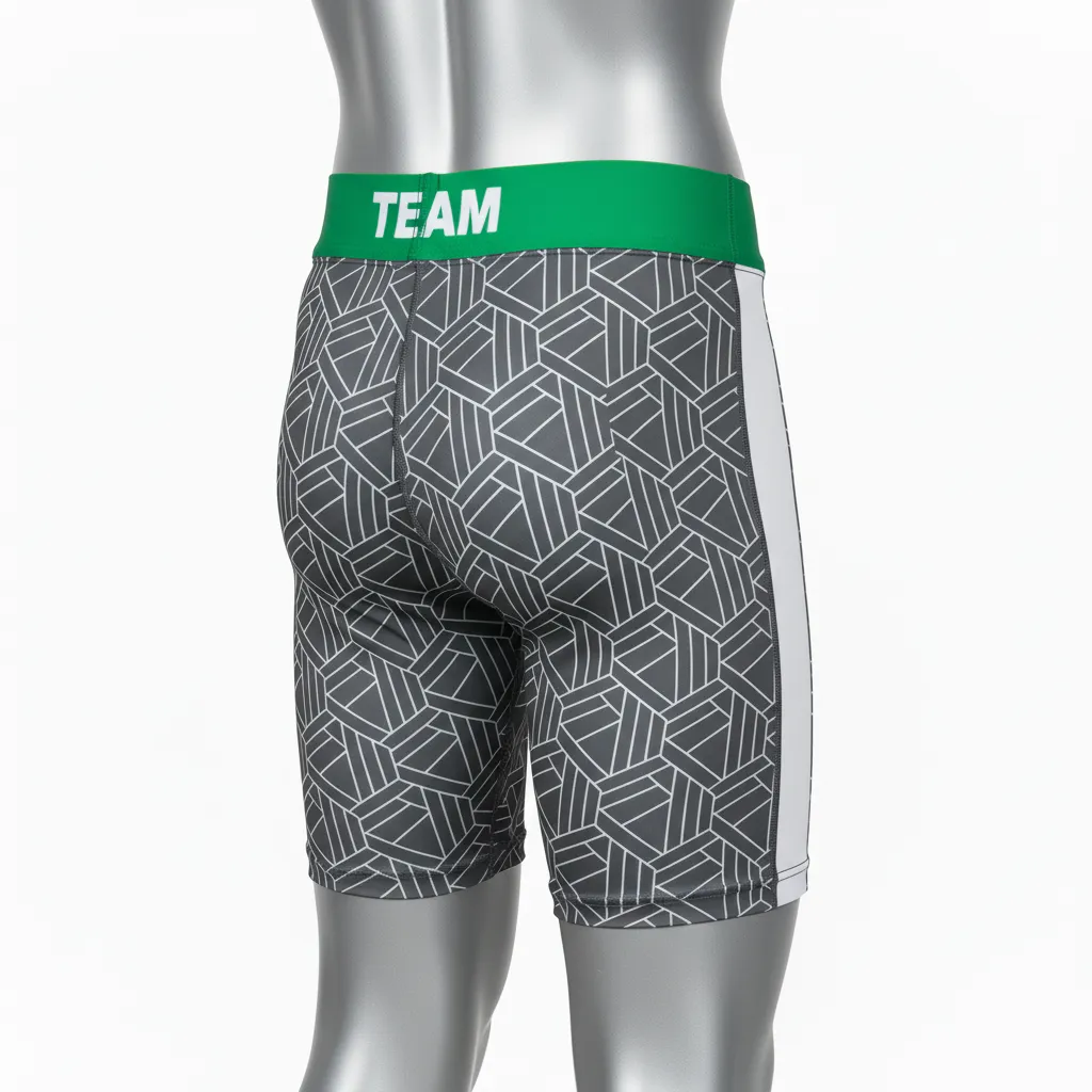 Custom Wrestling Compression Shorts - White - Charcoal Panel - Front View - Kinexa Sportswear