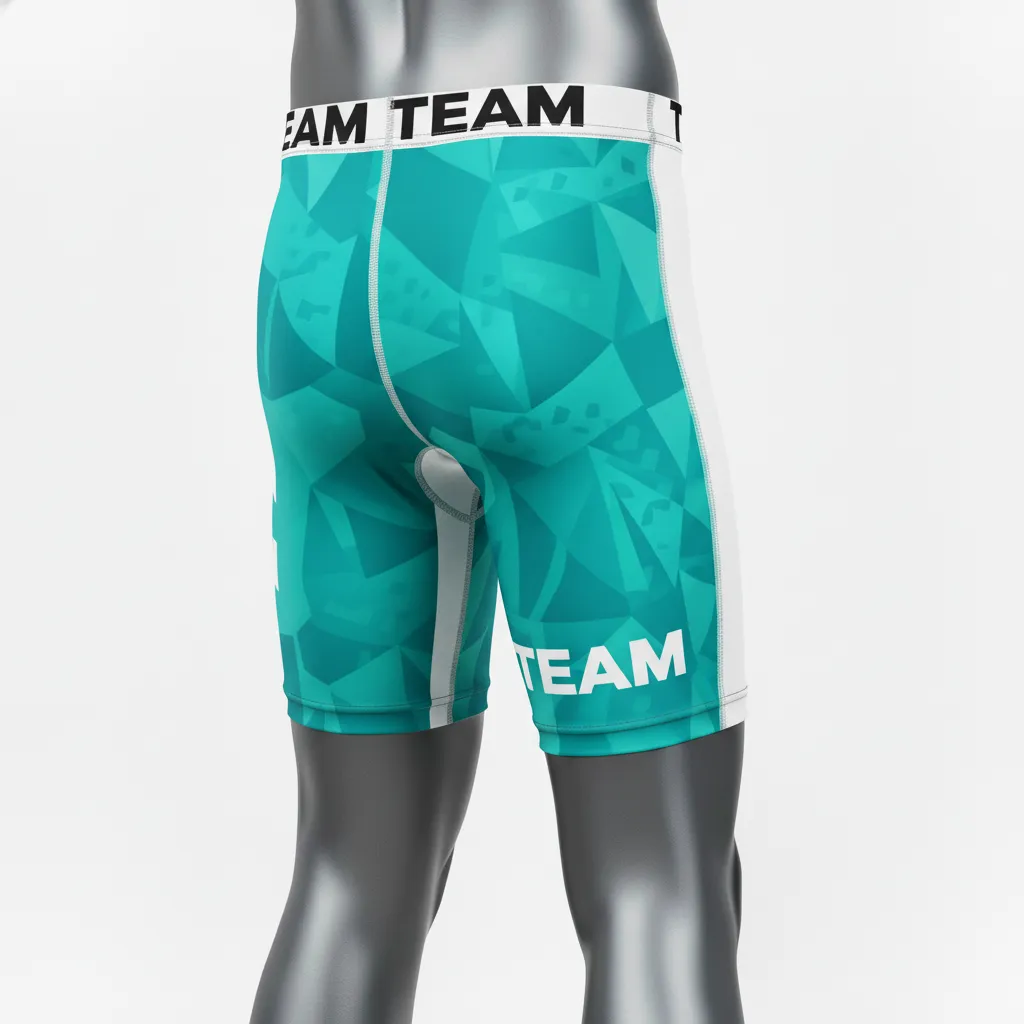Custom Wrestling Compression Shorts - Back View - KINEXA