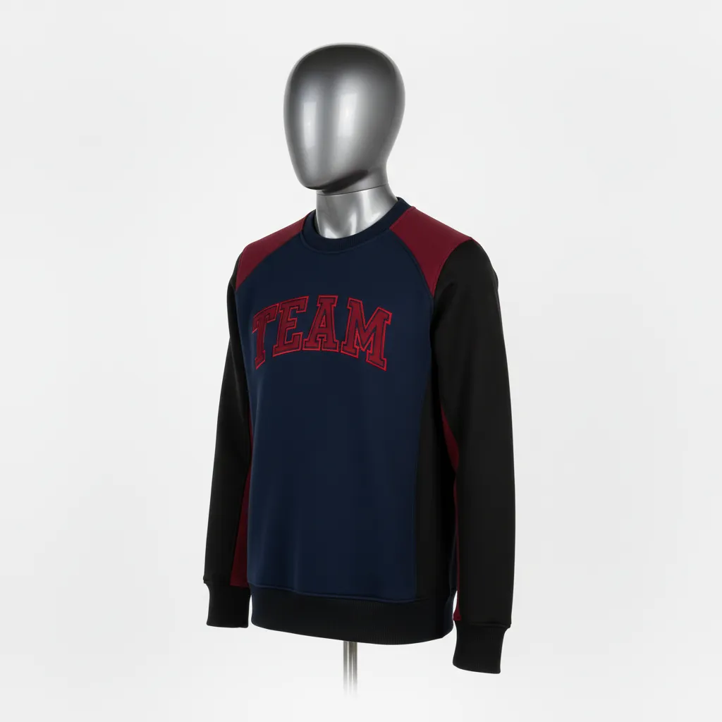 Custom Wrestling Crewneck Sweatshirt - Black, Red - Raglan - Front View - Kinexa Sportswear