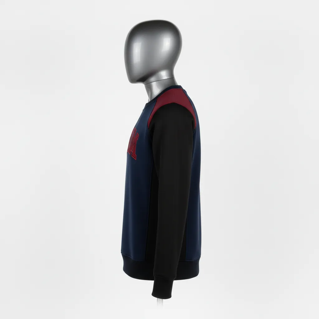 Custom Wrestling Crewneck Sweatshirt - Black, Red - Raglan - Side View - Kinexa Sportswear