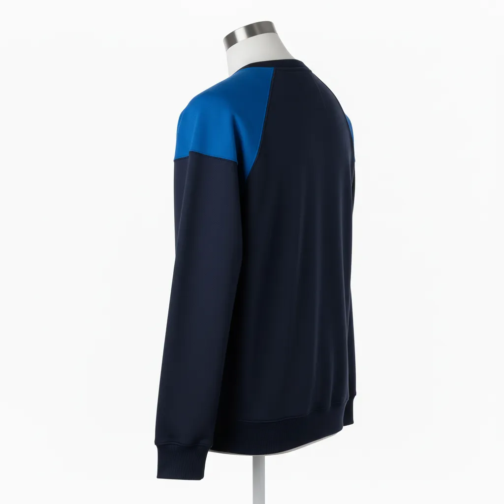 Custom Wrestling Crewneck Sweatshirt - Black - Royal Raglan - Back View - Kinexa Sportswear