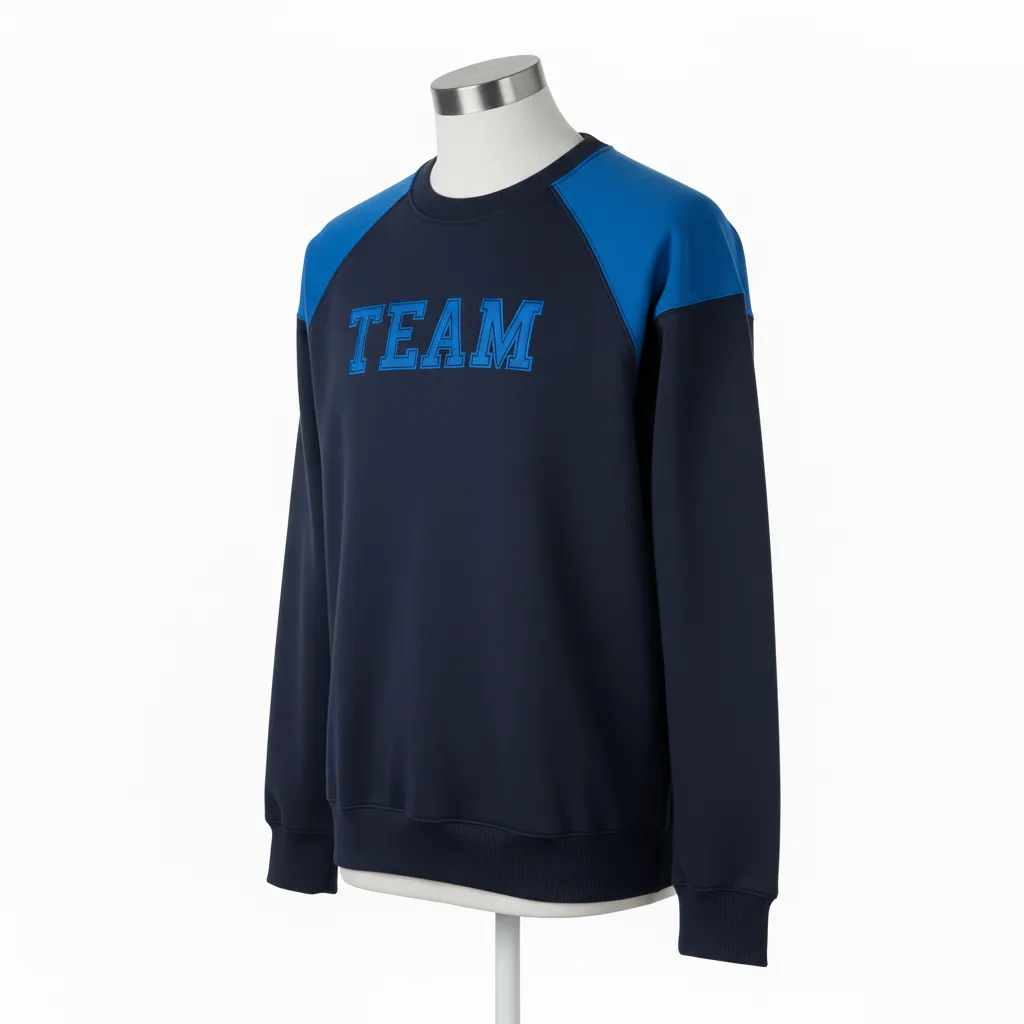 Custom Wrestling Crewneck Sweatshirt - Black - Royal Raglan - Front View - Kinexa Sportswear