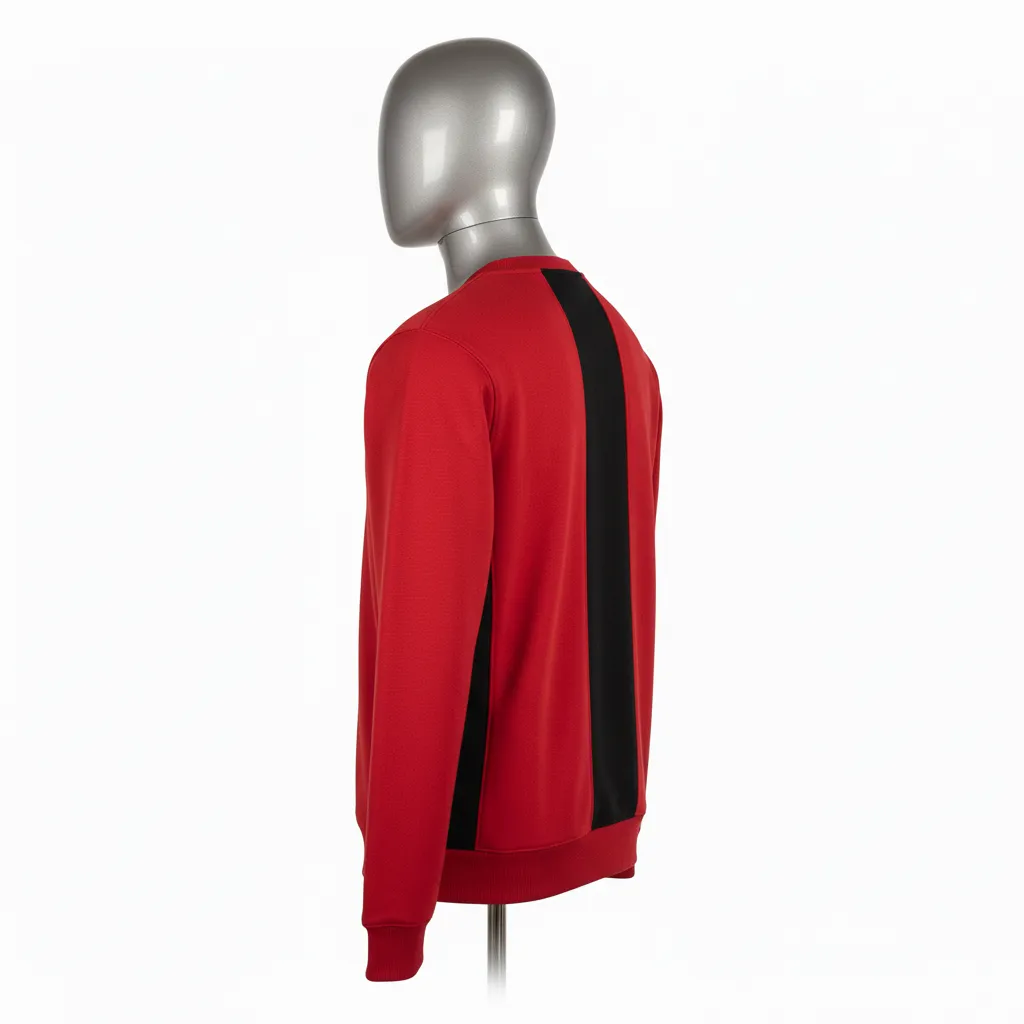 Custom Wrestling Crewneck Sweatshirt - Black - Cardinal Side Panel - Back View - Kinexa Sportswear