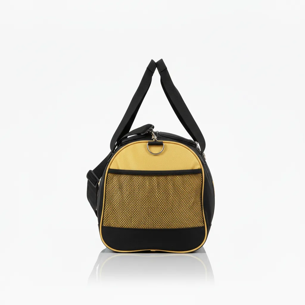 Custom Wrestling Duffle Bag - Black, Gold - Vegas Side Panel - Side View - Kinexa Sportswear