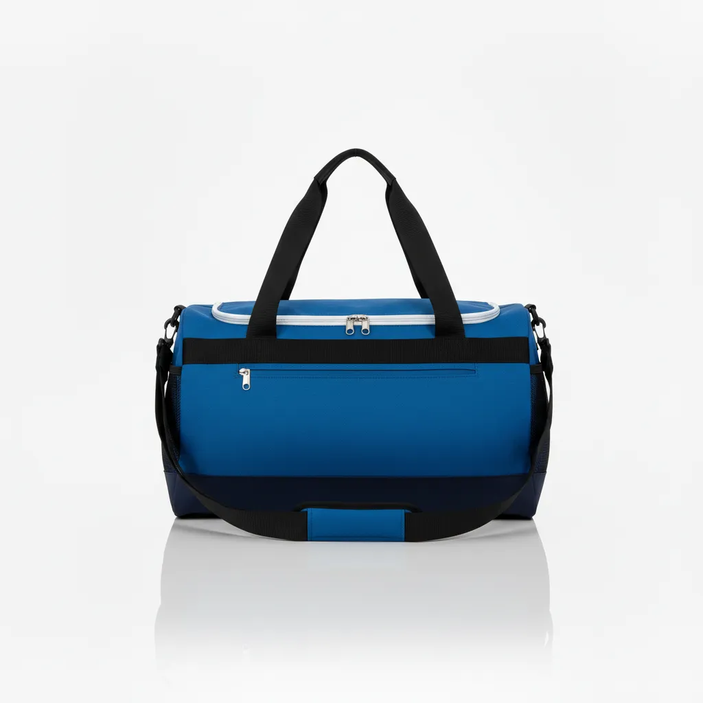 Custom Wrestling Duffle Bag - Blue, Navy - Columbia Side Panel - Back View - Kinexa Sportswear