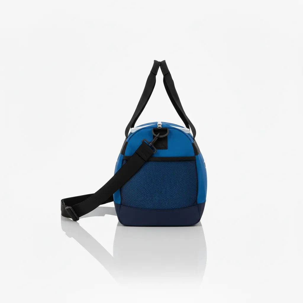 Custom Wrestling Duffle Bag - Blue, Navy - Columbia Side Panel - Side View - Kinexa Sportswear