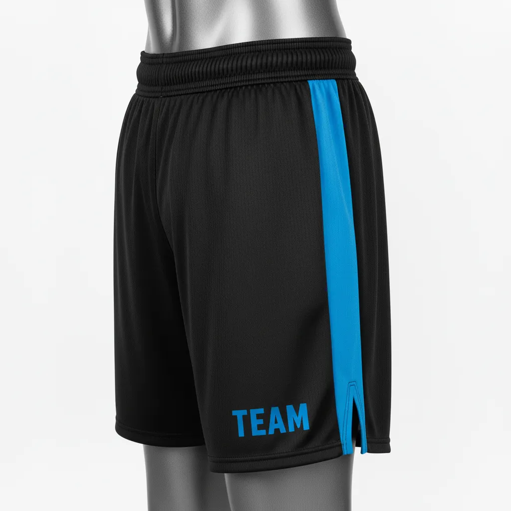 Custom Wrestling Fight Shorts - Black - Royal Panel - Front View - Kinexa Sportswear