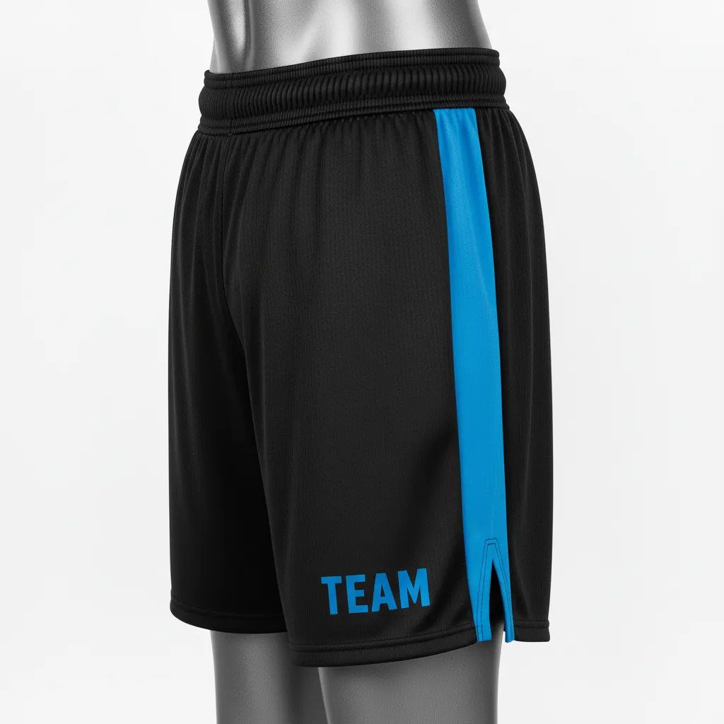 Custom Wrestling Fight Shorts - Black - Royal Panel - Side View - Kinexa Sportswear