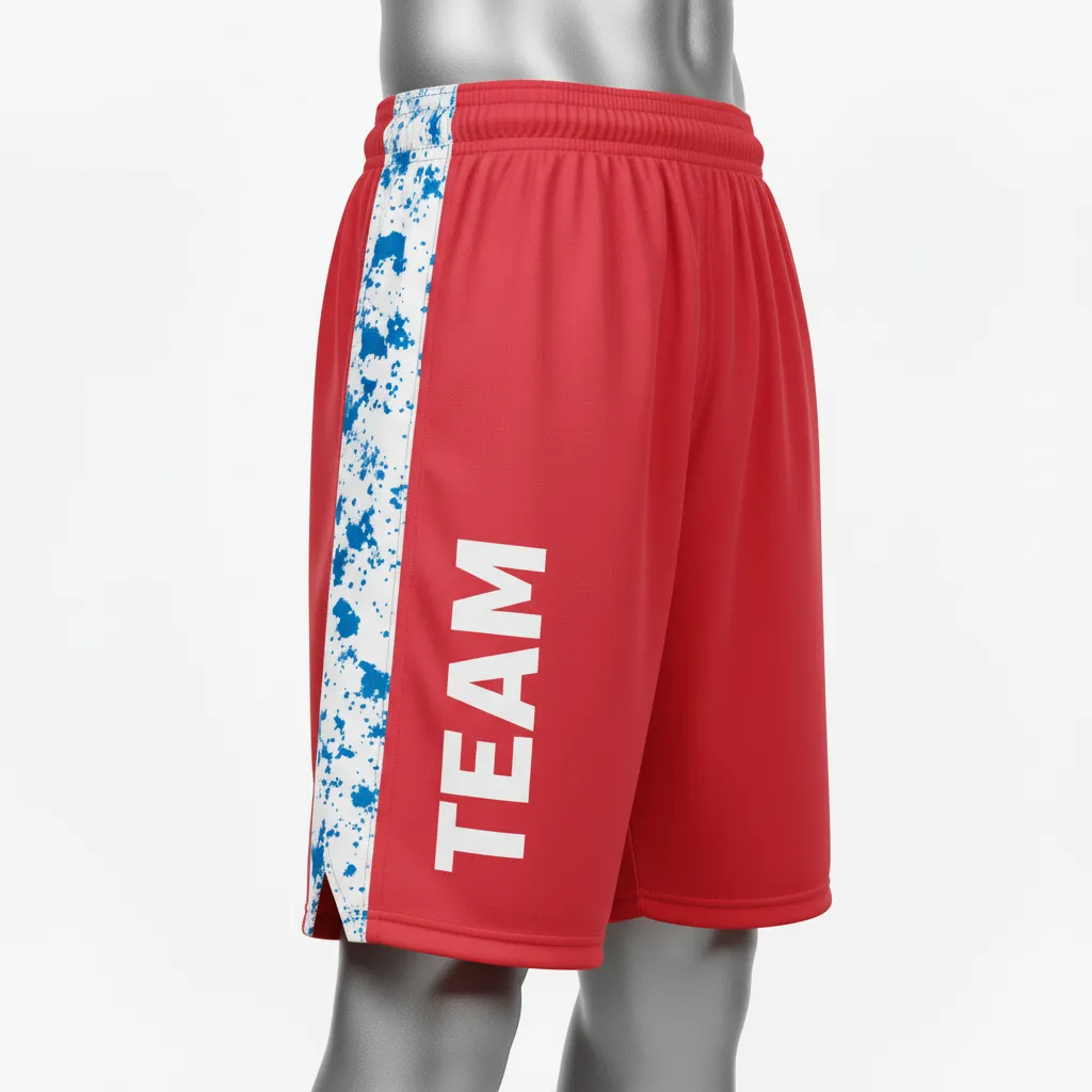 Custom Wrestling Fight Shorts - White - Cardinal Panel - Back View - Kinexa Sportswear