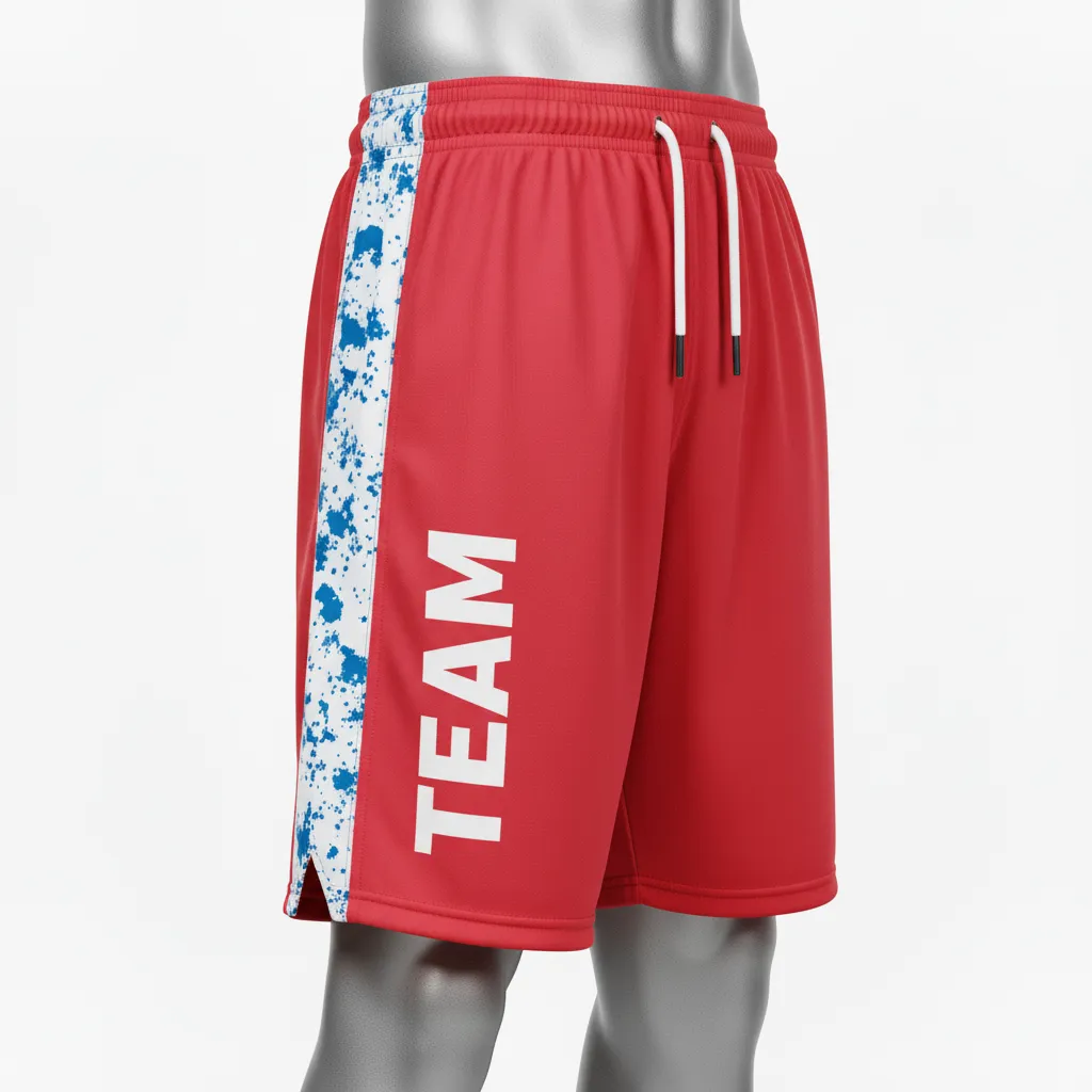 Custom Wrestling Fight Shorts - White - Cardinal Panel - Front View - Kinexa Sportswear