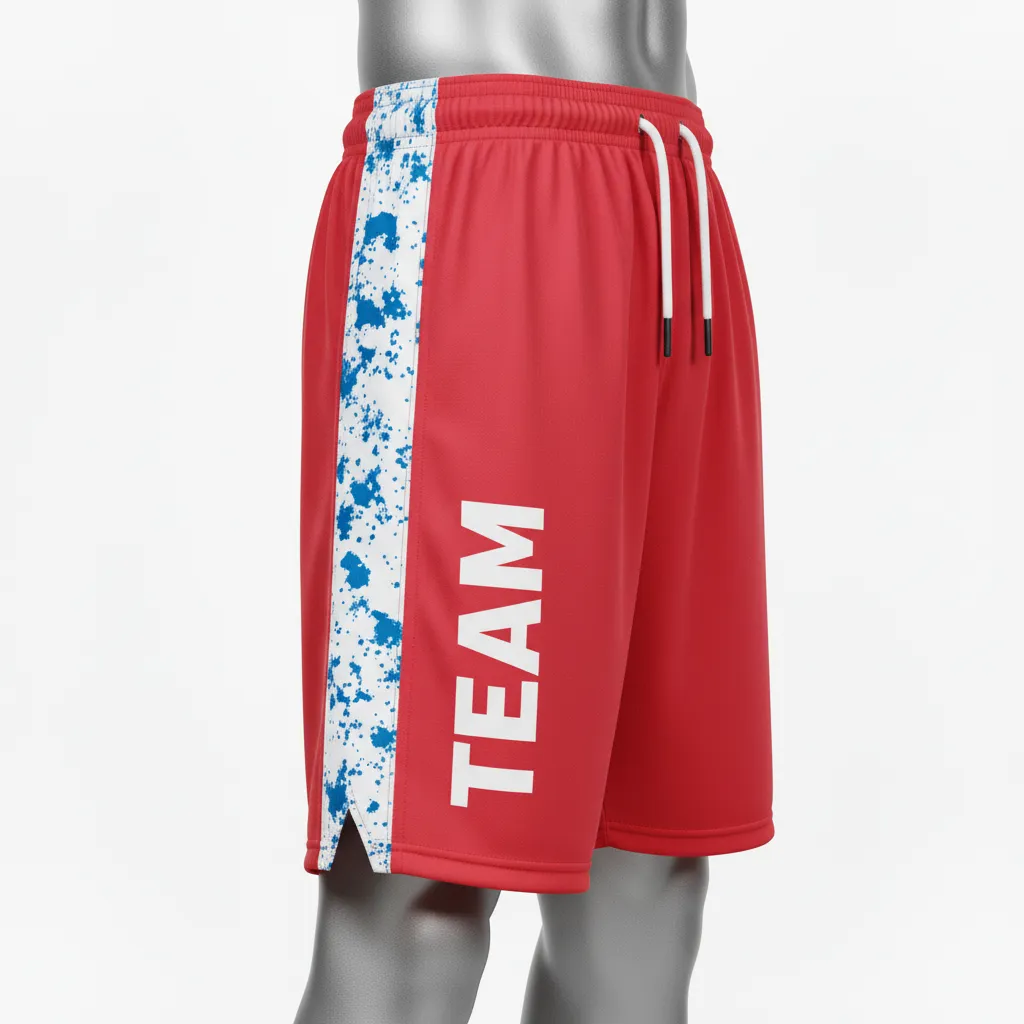 Custom Wrestling Fight Shorts - White - Cardinal Panel - Side View - Kinexa Sportswear