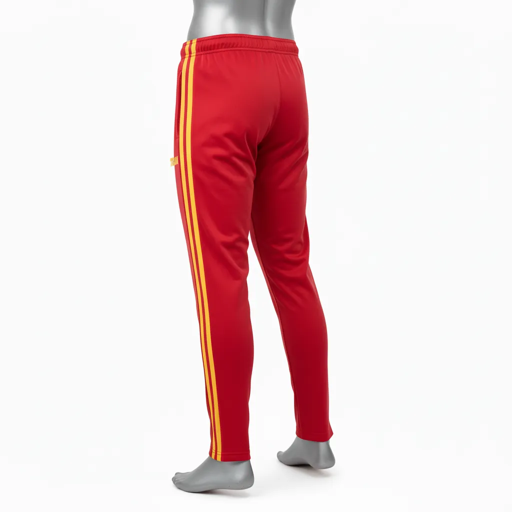Custom Wrestling Full Length Warmup Pant - Gold - Cardinal Vegas Dual Stripe - Front View - Kinexa Sportswear