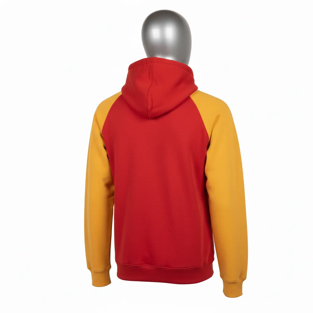 Custom Wrestling Full Zip Hoodie - Gold - Cardinal Vegas Raglan - Back View - Kinexa Sportswear