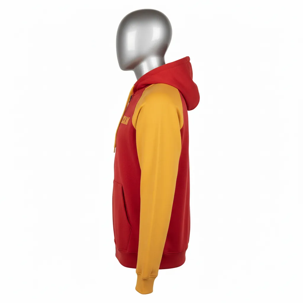 Custom Wrestling Full Zip Hoodie - Gold - Cardinal Vegas Raglan - Side View - Kinexa Sportswear