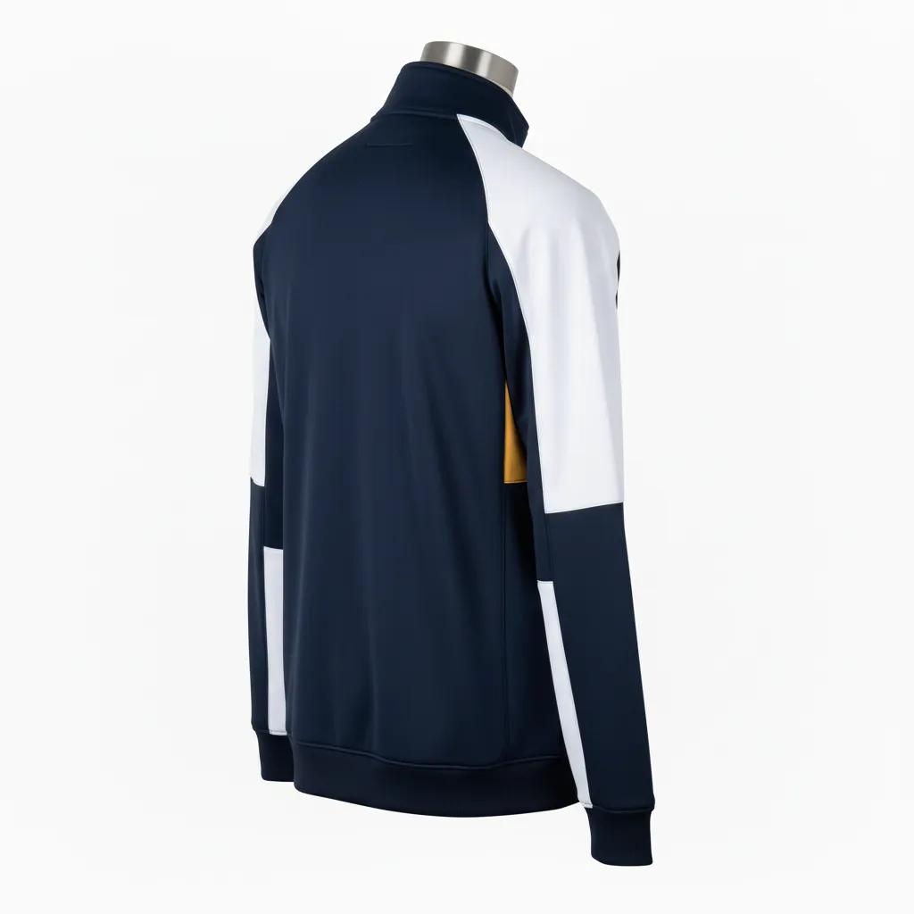 Custom Wrestling Full Zip Warmup Jacket - Black, White - Raglan - Back View - Kinexa Sportswear