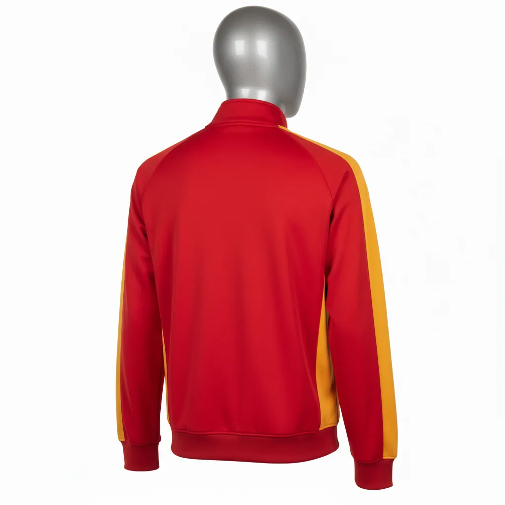Custom Wrestling Full Zip Warmup Jacket - Gold - Cardinal Vegas Raglan - Back View - Kinexa Sportswear
