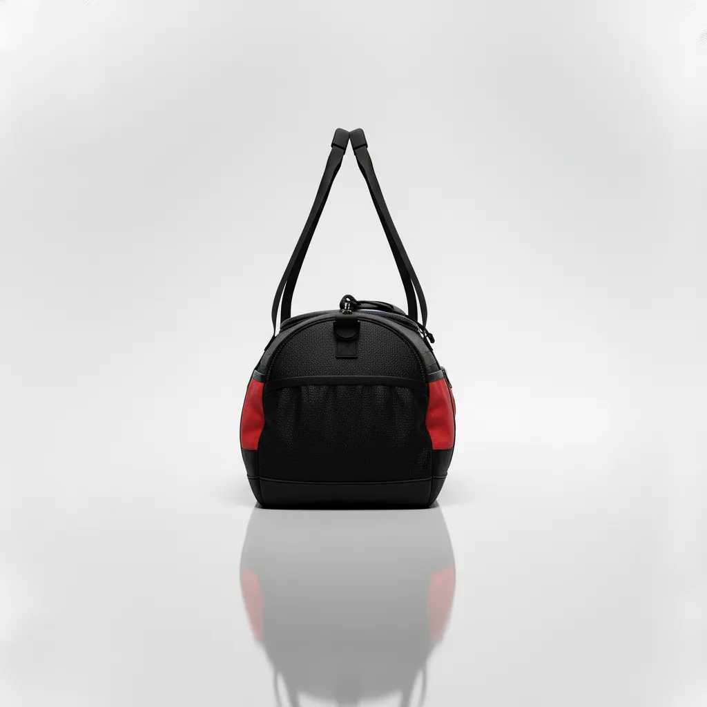 Custom Wrestling Gearbag - Black, Red - Gear Contrast Stripe - Side View - Kinexa Sportswear