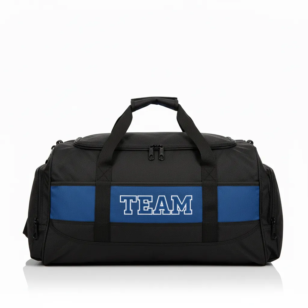 Custom Wrestling Gearbag - Black - Gear Royal Contrast Stripe - Front View - Kinexa Sportswear