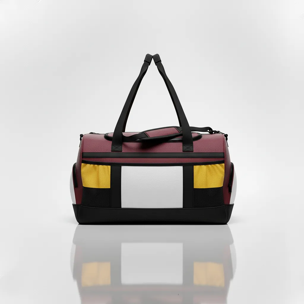 Custom Wrestling Gearbag - Burgundy, Gold - Gear Vegas Contrast Stripe - Back View - Kinexa Sportswear