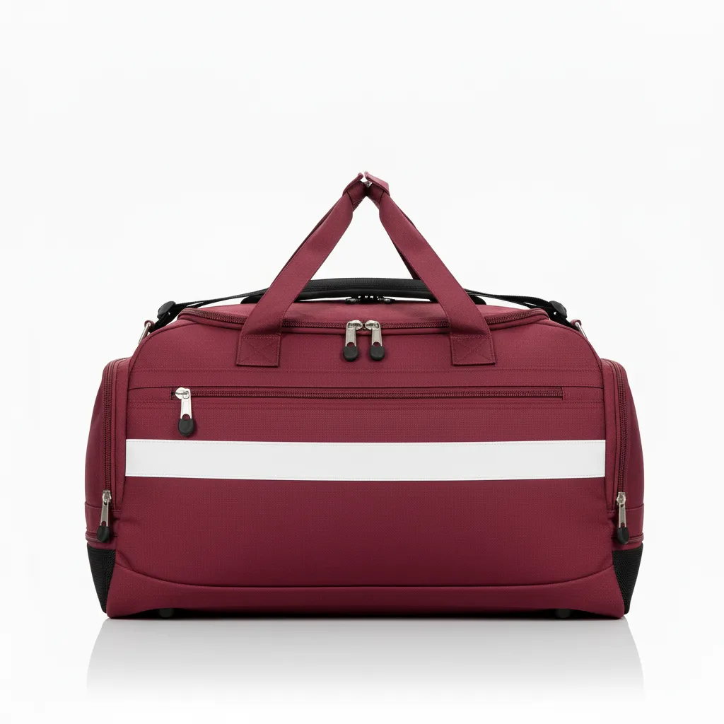 Custom Wrestling Gearbag - Burgundy, White - Gear Contrast Stripe - Back View - Kinexa Sportswear