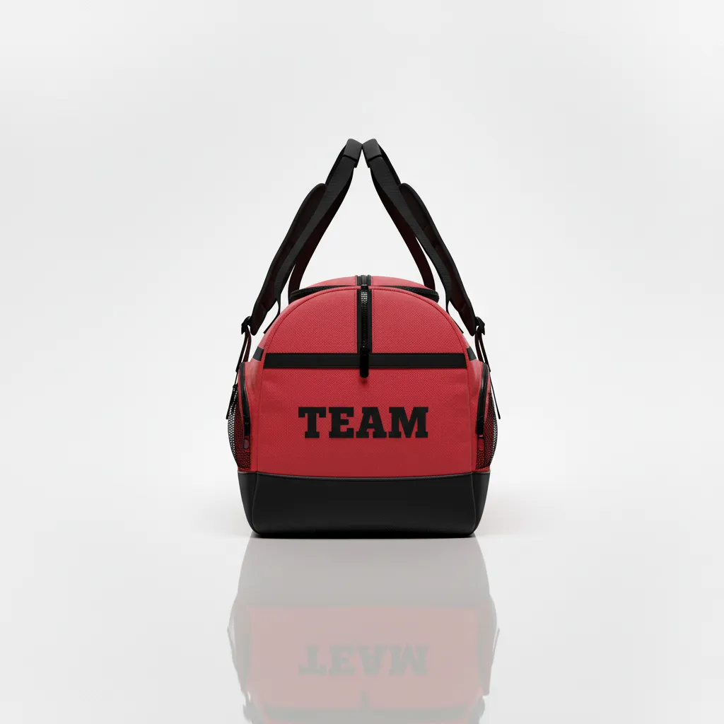 Custom Wrestling Gearbag - Black - Gear Cardinal Contrast Stripe - Front View - Kinexa Sportswear