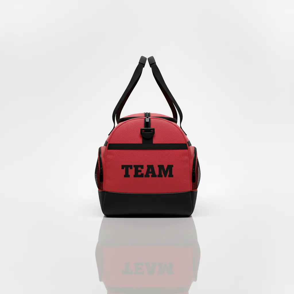 Custom Wrestling Gearbag - Black - Gear Cardinal Contrast Stripe - Side View - Kinexa Sportswear