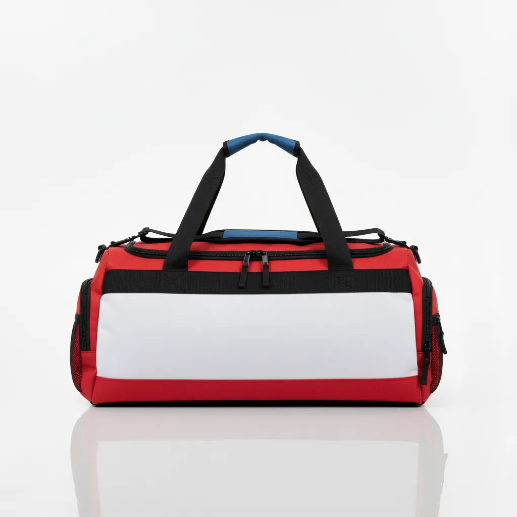 Custom Wrestling Gearbag - White - Gear Cardinal Contrast Stripe - Back View - Kinexa Sportswear