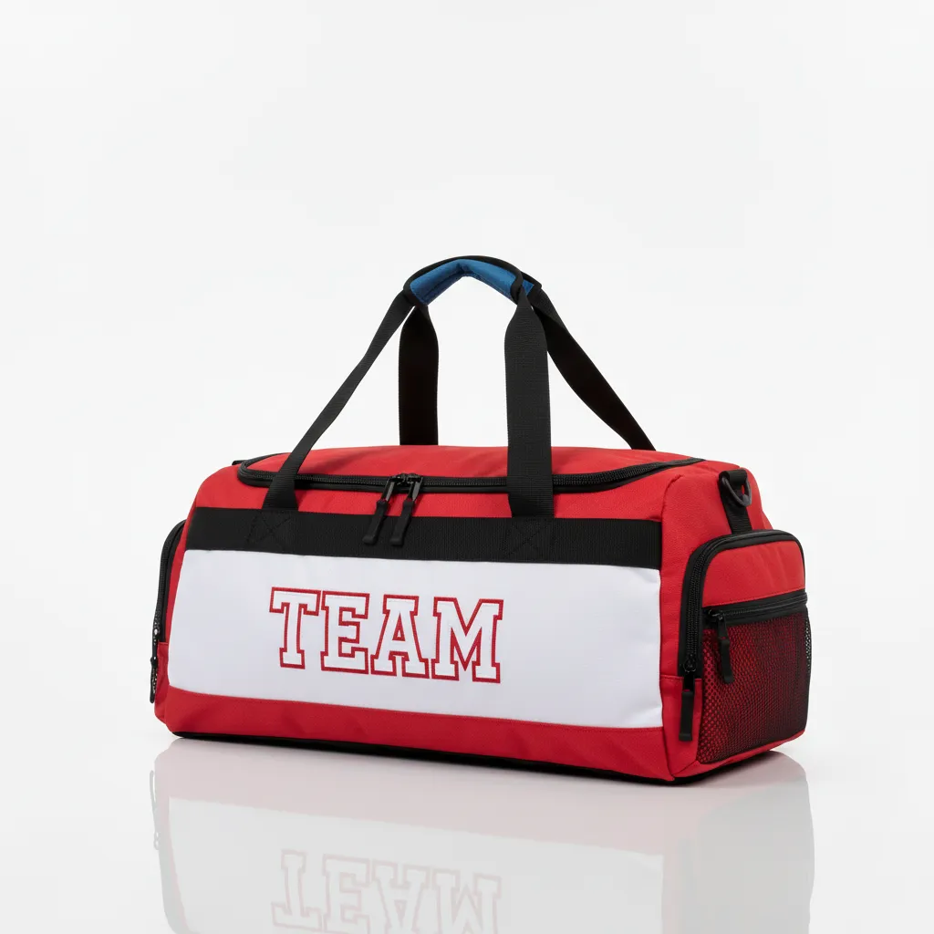 Custom Wrestling Gearbag - White - Gear Cardinal Contrast Stripe - Front View - Kinexa Sportswear
