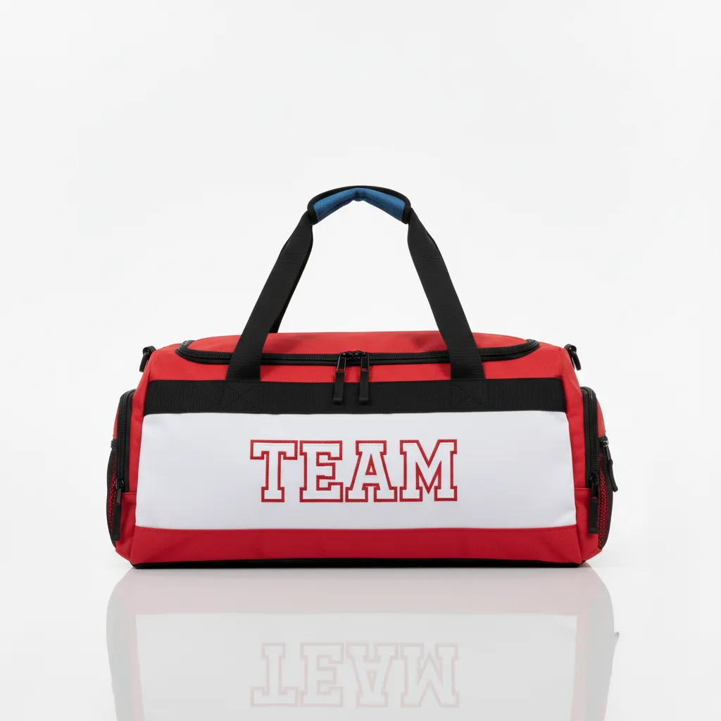 Custom Wrestling Gearbag - White - Gear Cardinal Contrast Stripe - Side View - Kinexa Sportswear