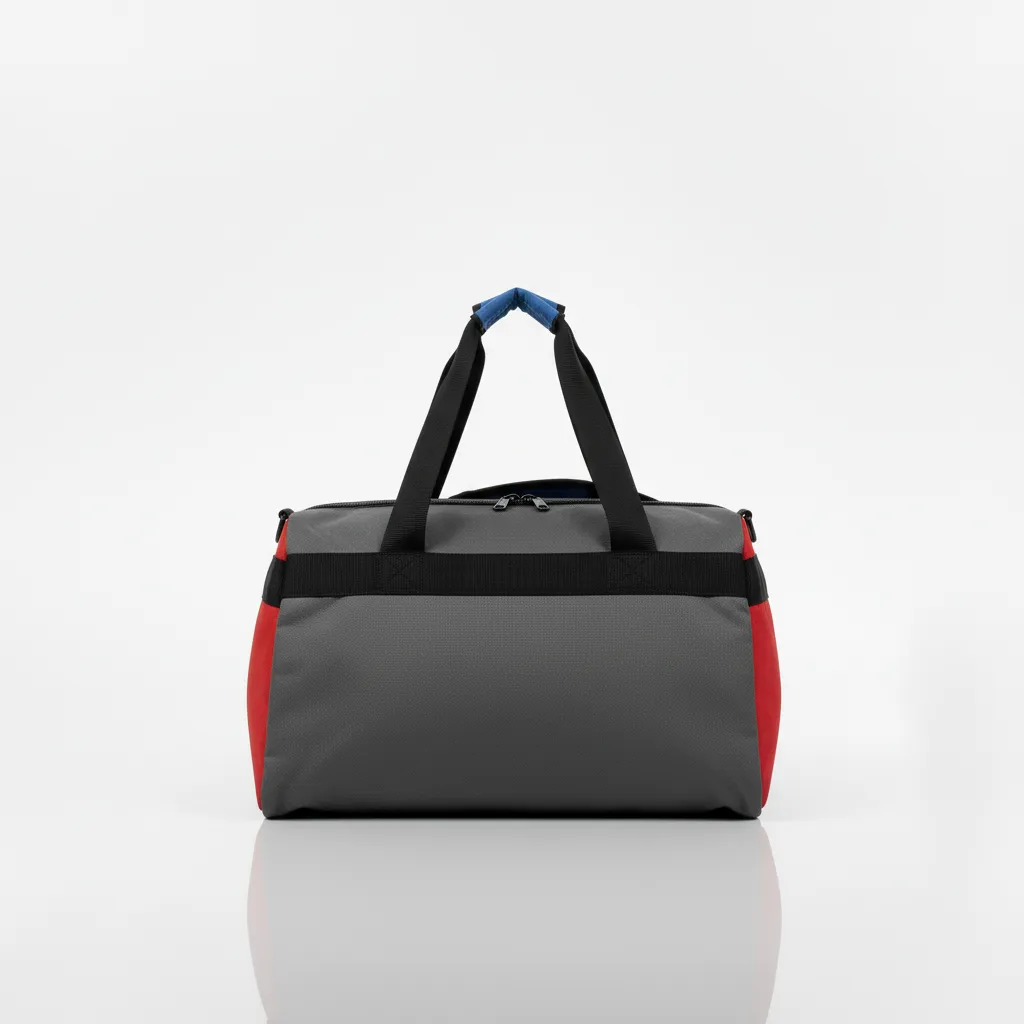 Custom Wrestling Gearbag - Red - Gear Charcoal Front Panel - Back View - Kinexa Sportswear