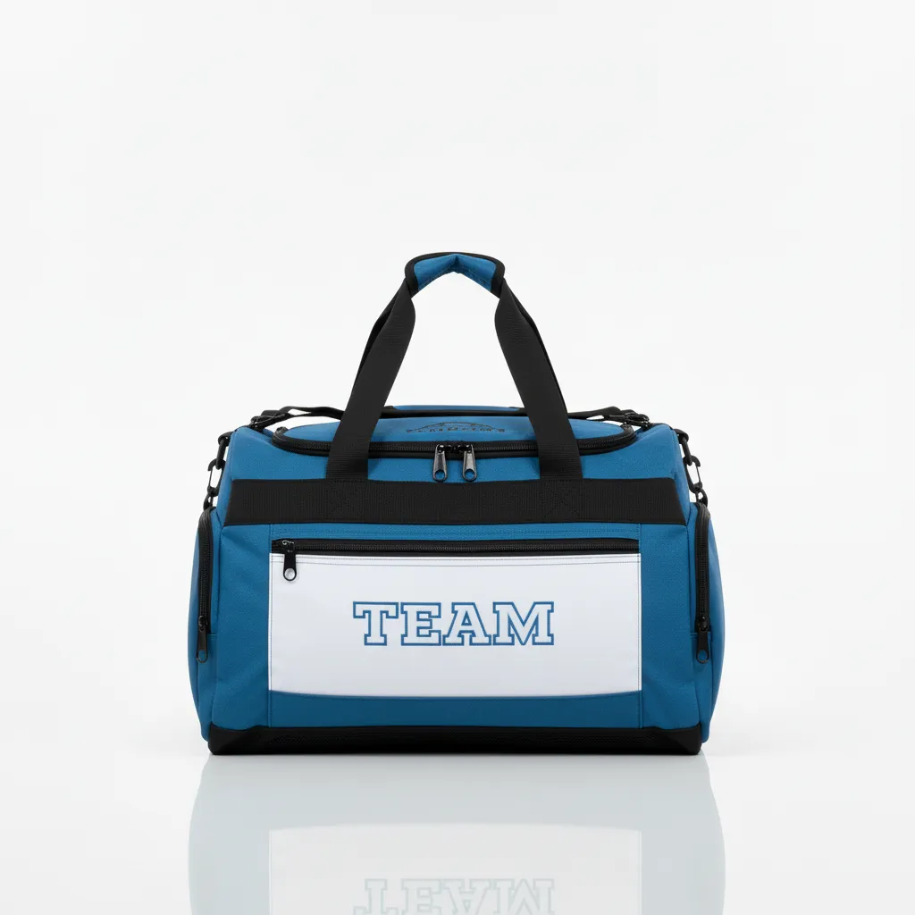 Custom Wrestling Gearbag - Blue, White - Gear Columbia Front Panel - Front View - Kinexa Sportswear