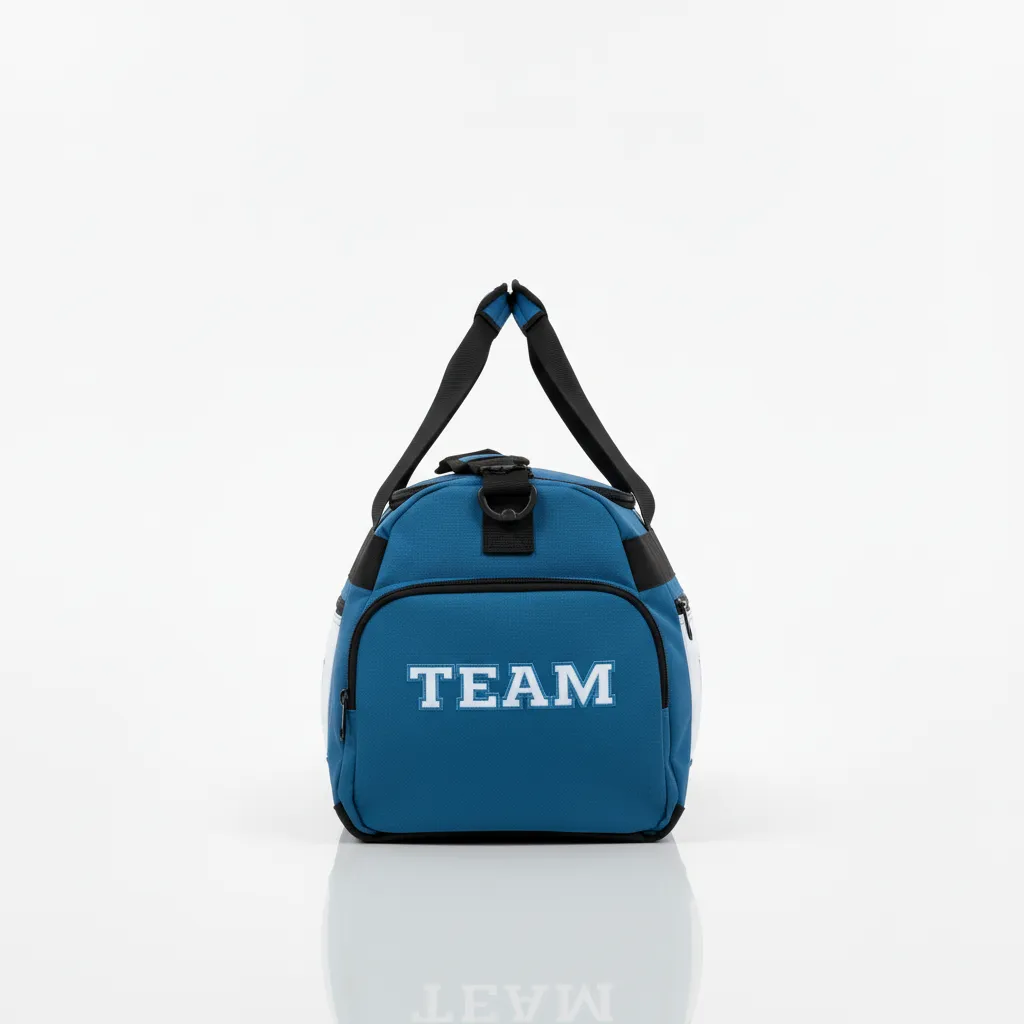 Custom Wrestling Gearbag - Blue, White - Gear Columbia Front Panel - Side View - Kinexa Sportswear