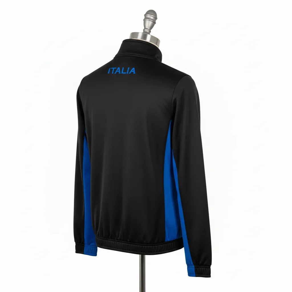 Custom Wrestling Lightweight Track Jacket - Black - Royal Side Panel - Back View - Kinexa Sportswear