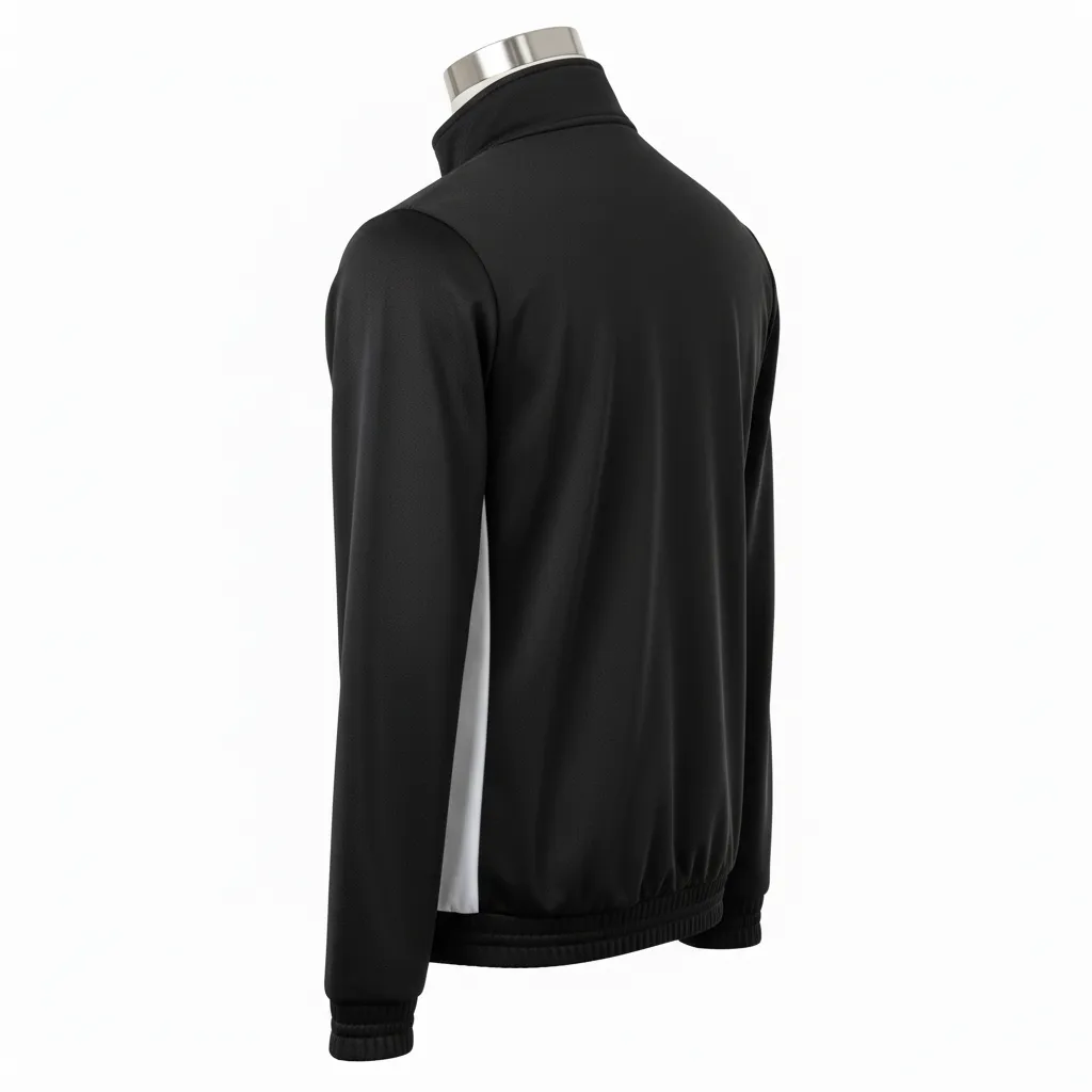 Custom Wrestling Lightweight Track Jacket - Black, White - Side Panel - Back View - Kinexa Sportswear