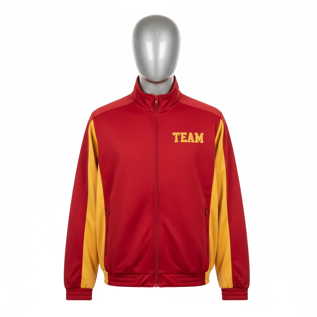 Custom Wrestling Lightweight Track Jacket - Gold - Cardinal Vegas Side Panel - Front View - Kinexa Sportswear