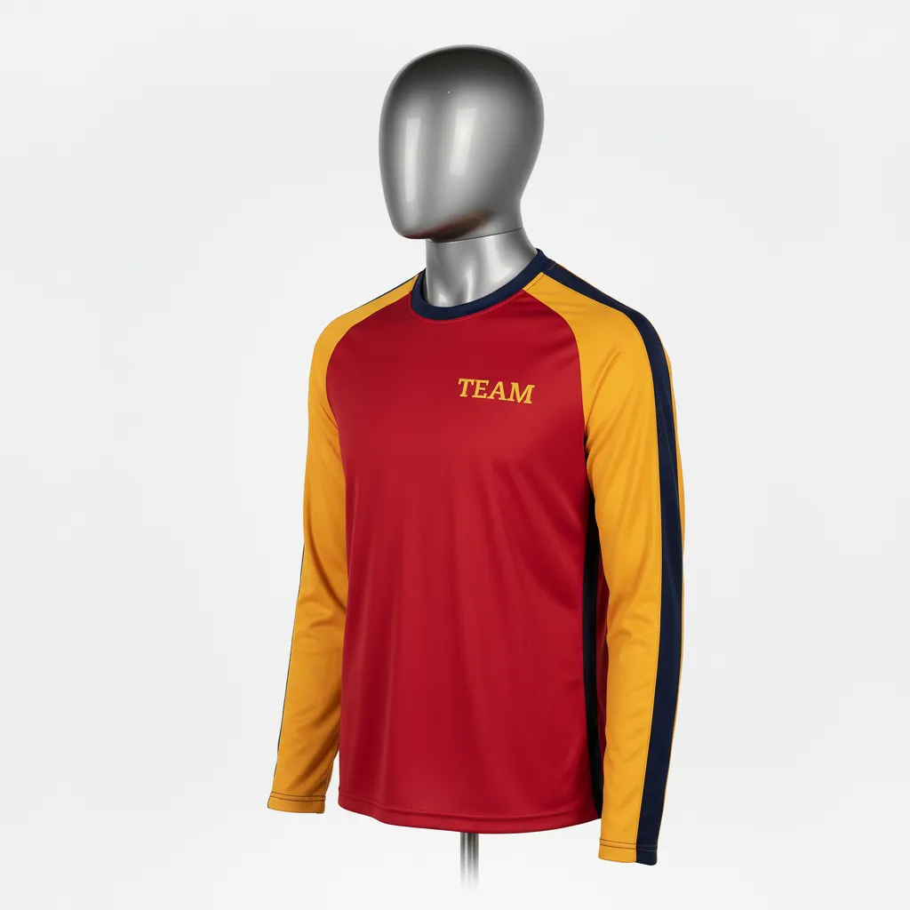Custom Wrestling Long Sleeve Performance Shirt - Gold - Cardinal Vegas Stripe - Front View - Kinexa Sportswear
