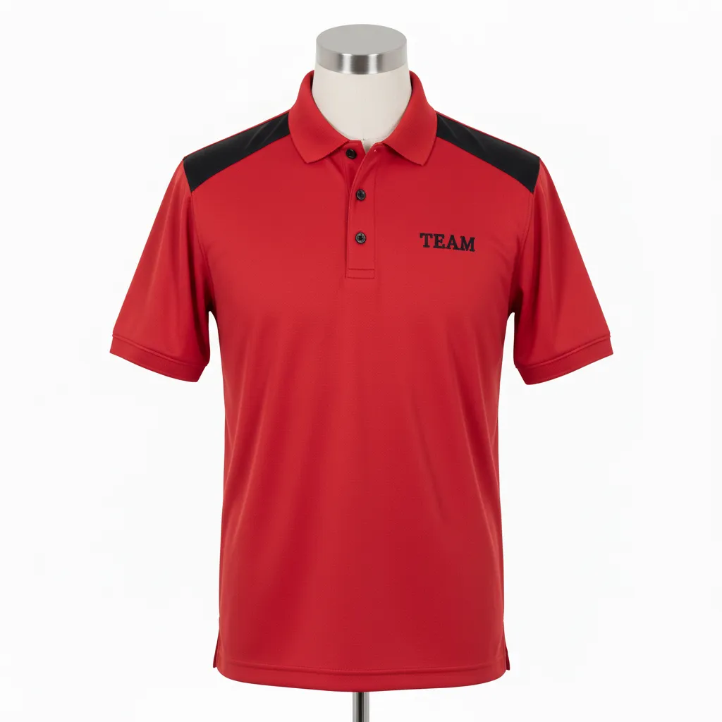 Custom Wrestling Performance Polo Shirt - Black - Cardinal Shoulder Panel - Front View - Kinexa Sportswear