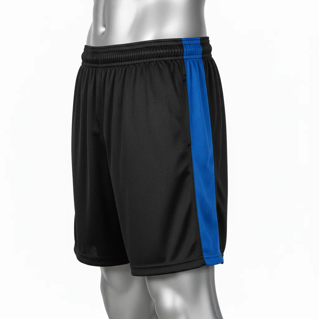 Custom Wrestling Practice Shorts - Black - Royal Panel - Back View - Kinexa Sportswear
